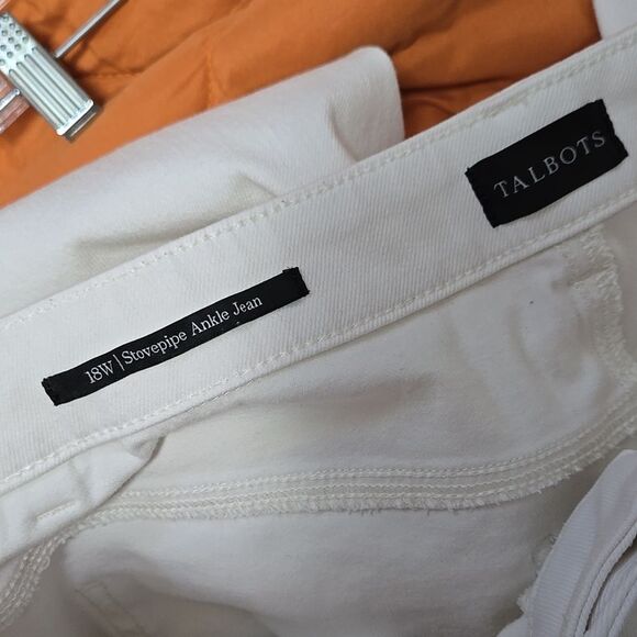 Talbots White Stovepipe Jeans Size 18W Women's Spring Ankle Straight Leg - Picture 6 of 7